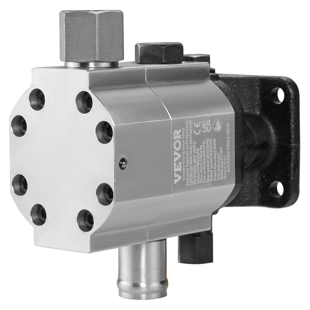 Hydraulic Log Splitter Pump, 13GPM, 2 Stage 3000PSI Wood Log Splitter Pump, 1'' Inlet 1/2'' NPT Outlet 3600 RPM Aluminum Hydraulic Gear Pump, for