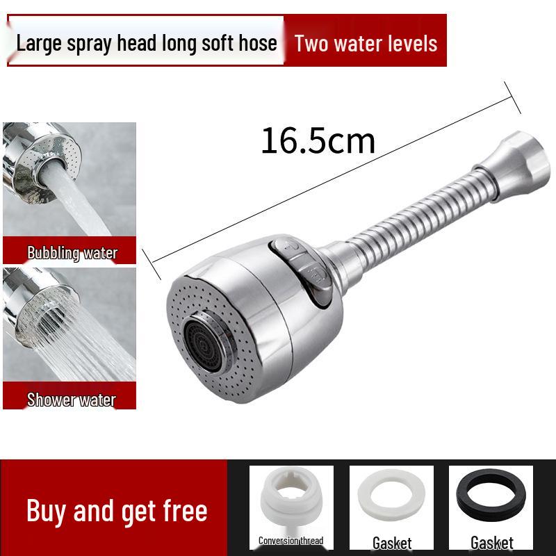 Universal Rotating Kitchen Faucet Aerator: Anti-Splash, Water-Saving, Sprayer Extender