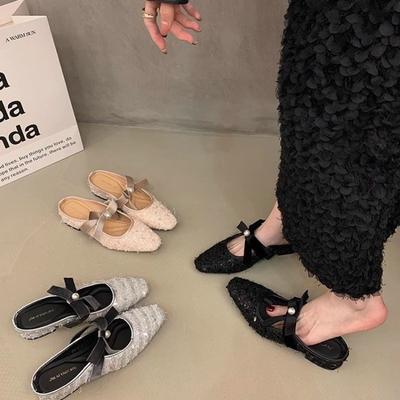 Мода Мода Бабочка-узел Балетки Тапочки Сандалии Новые 2025 Женские Тапочки Обувь Женские Мюли