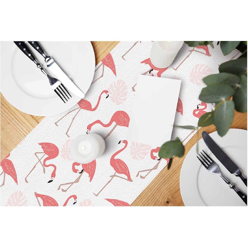 HOSNYE Table Runner Brown Leopard Pattern,Cotton Linen Table Runner Decoration for Kitchen Family Dinner Table Holiday Party Farmhouse Style 13 x 72