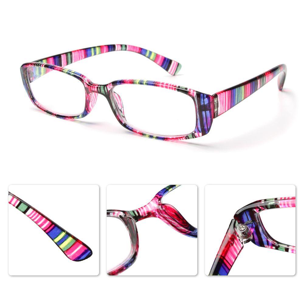 Portable Print Stripe Vision Care Presbyopic Eyewear Reading Glasses Retro Frame Diopter Eyeglasses