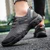 Летняя сетчатая повседневная мужская обувь, дышащая обувь для хайкинга, обувь для занятий спортом на открытом воздухе, полая обувь для вождения