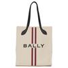 Bally Логотип Магнитная застежка Ткань и Кожа Сумка-тоут Женские Сумки-тоут Натуральный 6307788