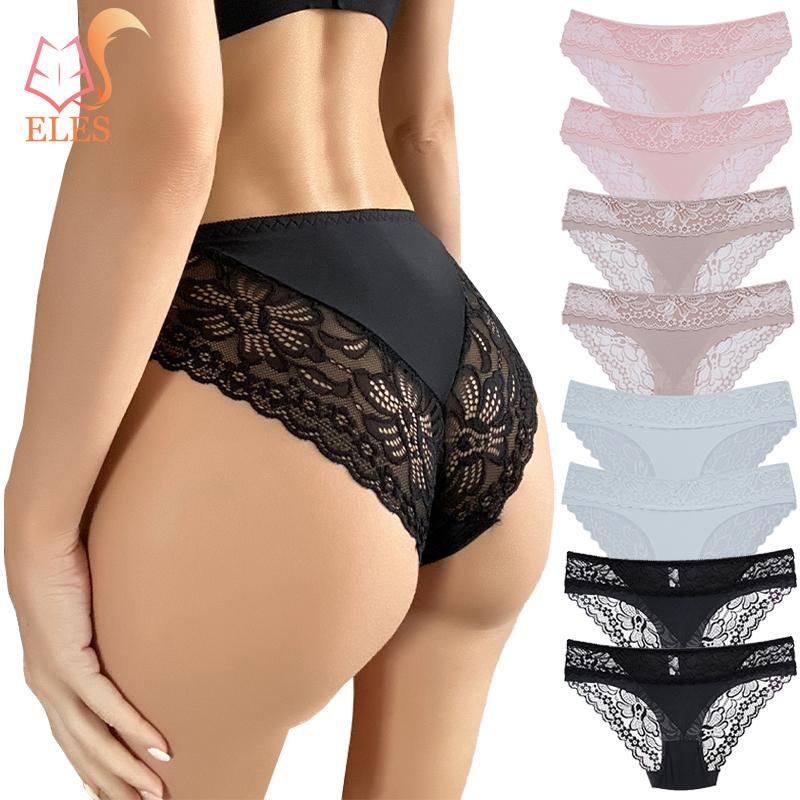 Women's Sexy Lace Stitching Panties Soft Seamless Briefs Summer Low Waist Underwear Ladies Gifts