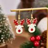 Ladies' Christmas Reindeer Earrings - Elegant Zinc Alloy Red-nosed Reindeer Drop Earrings, Festive Jewellery, Christmas Party Accessory Gift - 1 Pair
