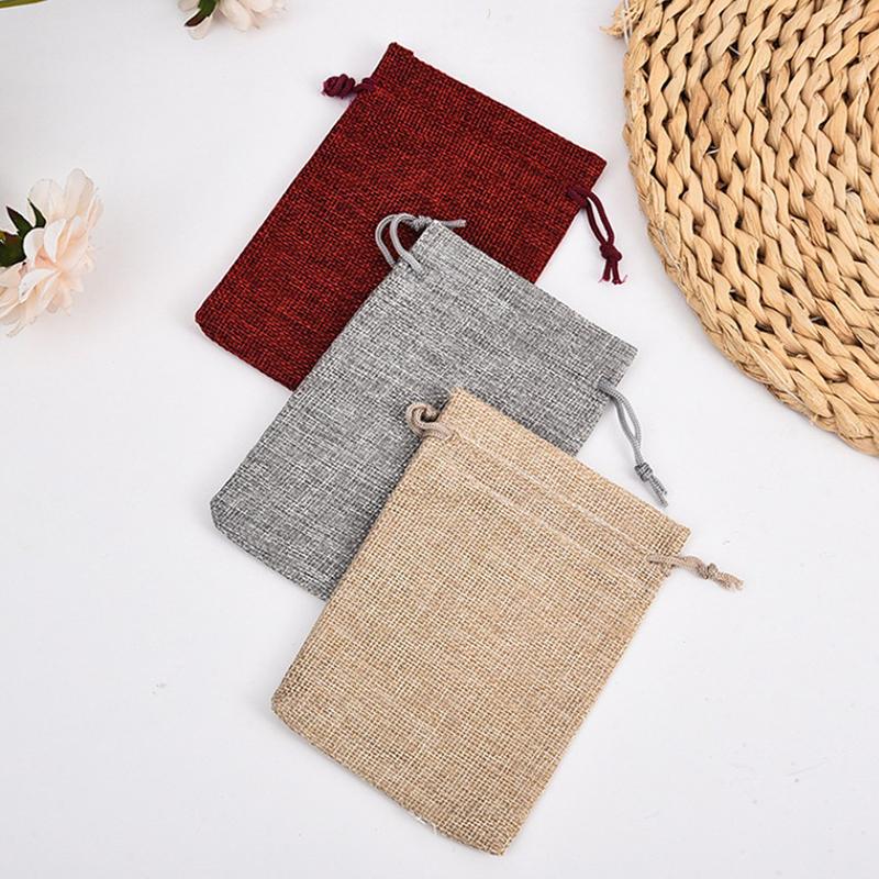 10 шт. 10X14 см джутовый подарочный мешочек ручной работы натуральный мешочек хлопок лен подарочная упаковочная сумка мешочек для хранения ювелирных изделий