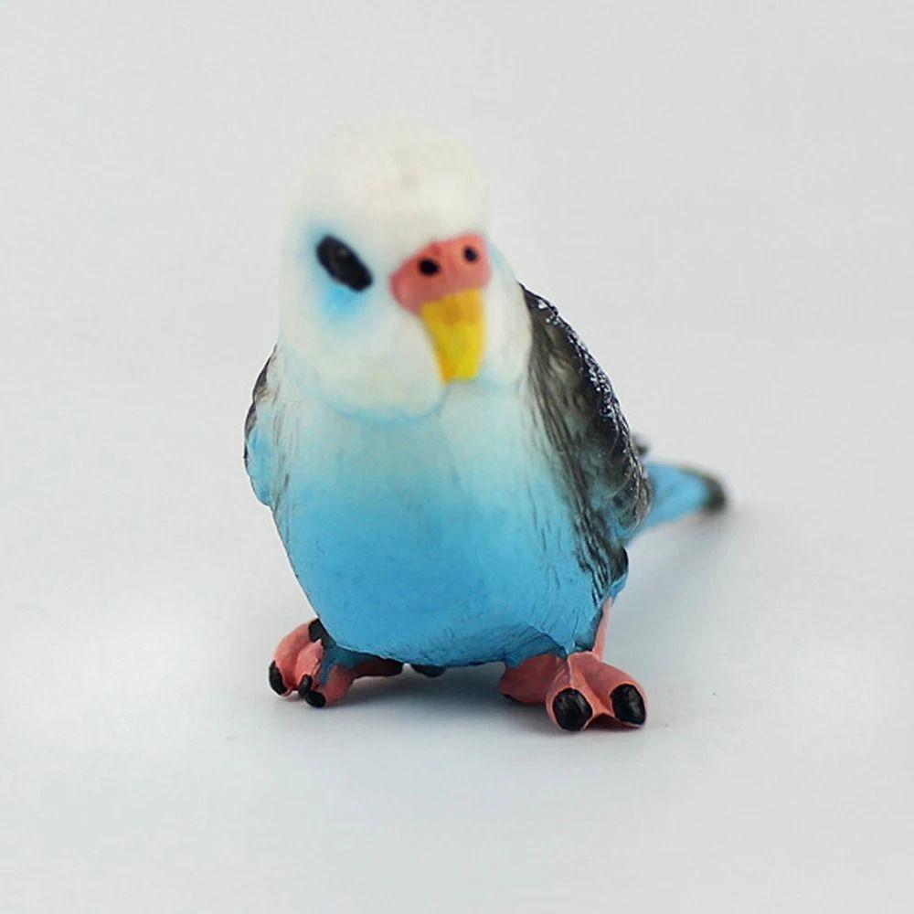 Animal Sculpture Miniatures Simulated Budgie Parrot Educational Plastic Budgerigar Cartoon Parrot Ornament Party