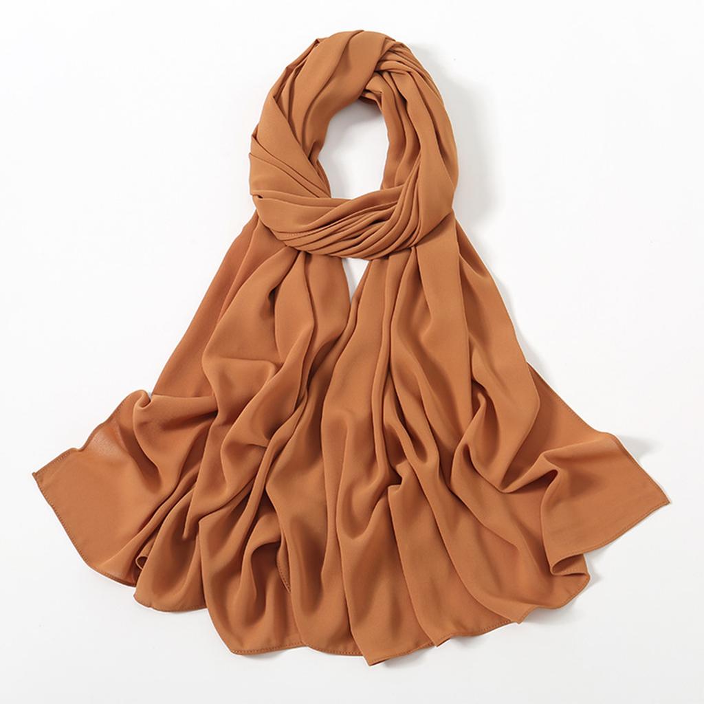 Женский однотонный длинный шарф, универсальный головной платок, шарф