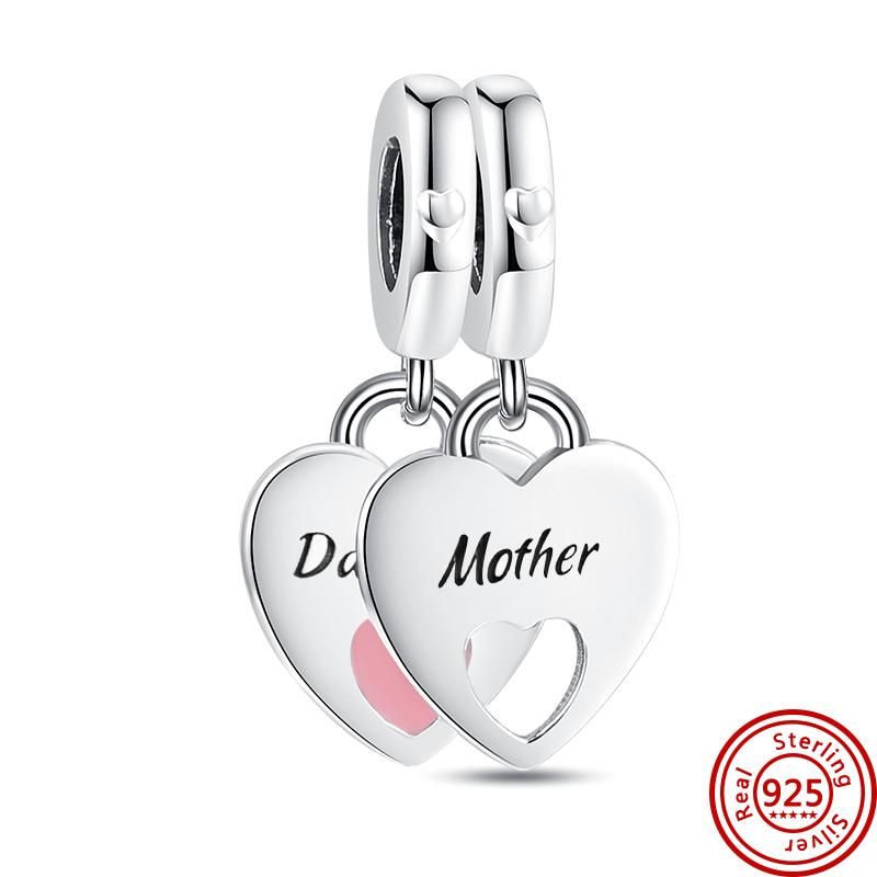 Новый 925 Серебряный Шарм Навсегда Теплый Семья Любовь Мама DIY Бусины Подходит Оригинальные Подвески Браслеты Подарок На День Матери Ювелирные Изделия