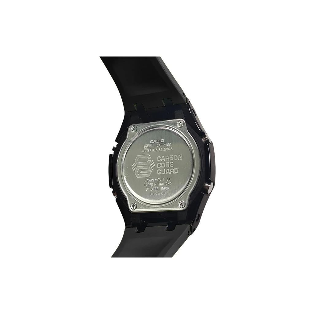 Casio Часы с кварцевым механизмом из коллекции Custom, ремешок из фторэластомера, мужские часы, черный циферблат GA-2100-1A1(Watch3--LV)