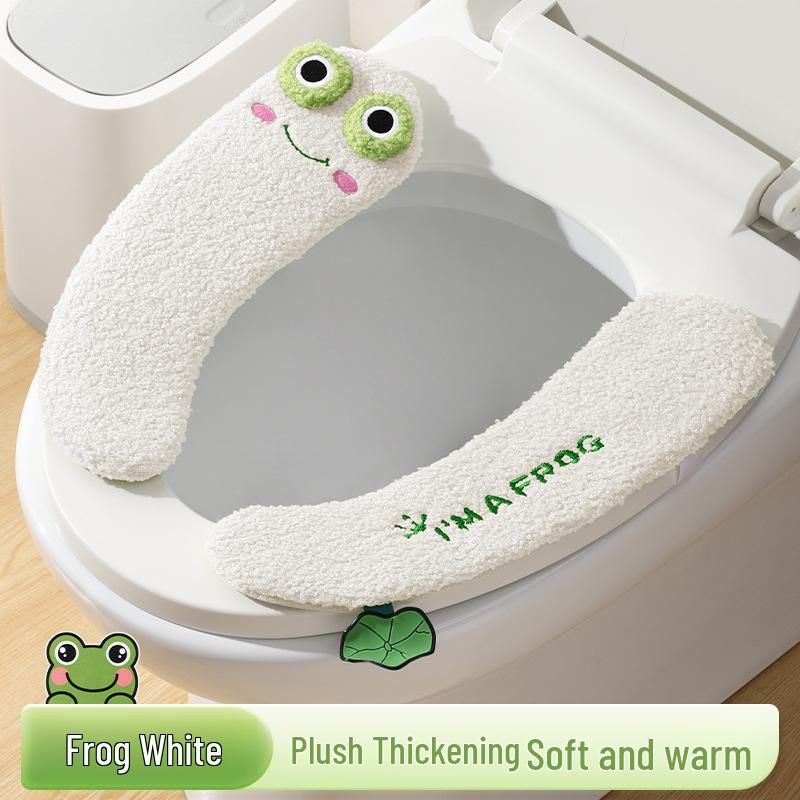 Cartoon Plush Toilet Mat - Universal, Thick & Warm for All Seasons.