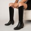 Women's High-heeled Boots Autumn and Winter European and American Thick-heeled Large-size Casual Medium Boots