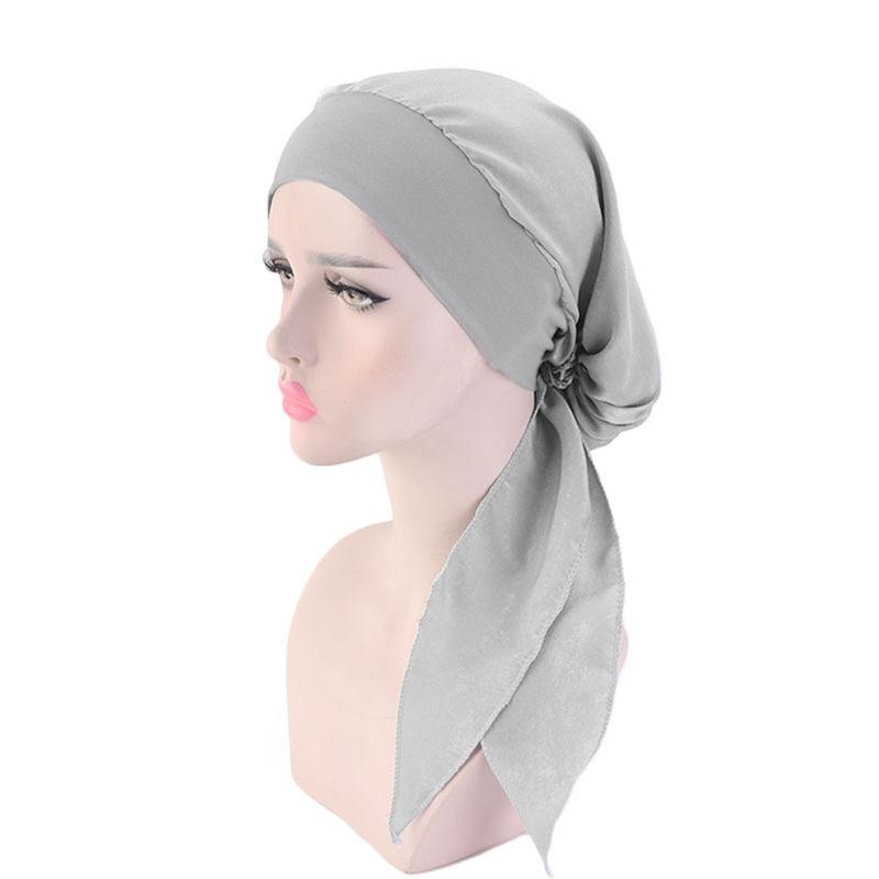 Women Cancer Head Scarf Chemo Hair Loss Hat Turban Pre-Tied Headwear Bandana