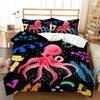 Octopus Sea Turtle Colourful Animal Marine Life Duvet Cover Bedding Set Comforter Linen Pillowcases Single Double King Queen