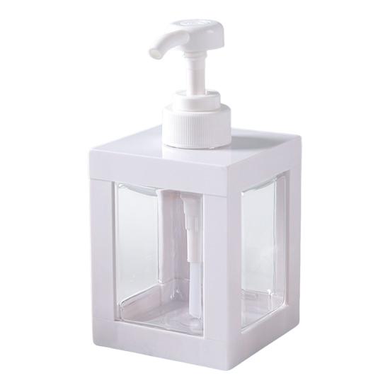Pressed Lotion Bottles Square Shower Gel Dispensing Bottles Soapshower Gel Empty Storage Bottle for Bathroom