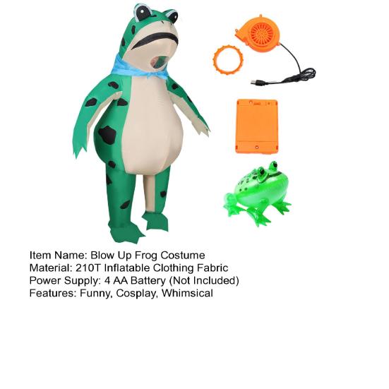 Надувной костюм лягушки для взрослого ребенка, забавный надувной костюм лягушки с воздушным насосом, лягушачий комбинезон на все тело для Хэллоуина, косплея