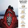 Sb29 Badge Emblem Flannel Blanket, Soft Polyester, Modern Design, All-Season for Camping, Travel, Gifts for holidays or birthdays