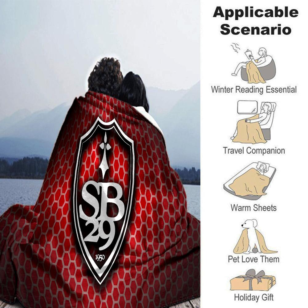Sb29 Badge Emblem Flannel Blanket, Soft Polyester, Modern Design, All-Season for Camping, Travel, Gifts for holidays or birthdays