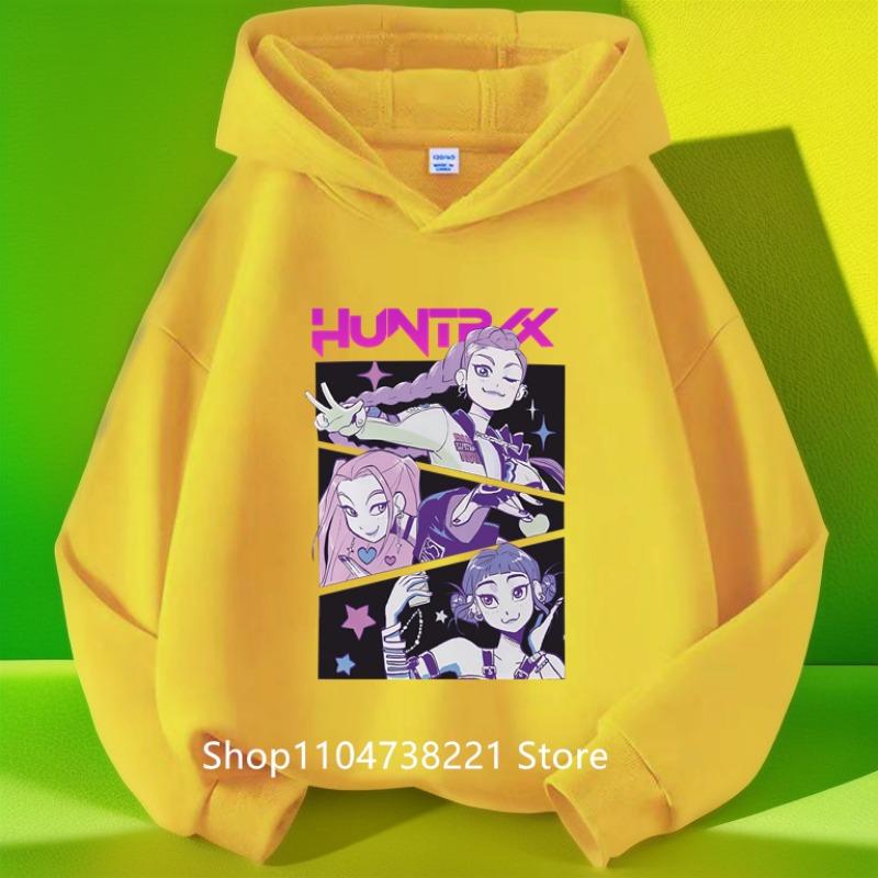 KPop Охотники на демонов Huntrix Толстовка Детская Толстовка с капюшоном Пуловеры для маленьких девочек Модная верхняя одежда для мальчиков Детская одежда