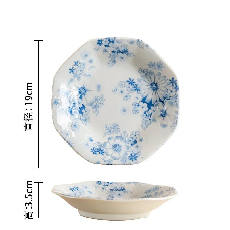 Ретро-стиль Цветы Керамическая тарелка Главная Ежедневный Послеобеденный чай Десерт Закуски Тарелки Высокого класса Ресторан Вкусные блюда Суповая тарелка