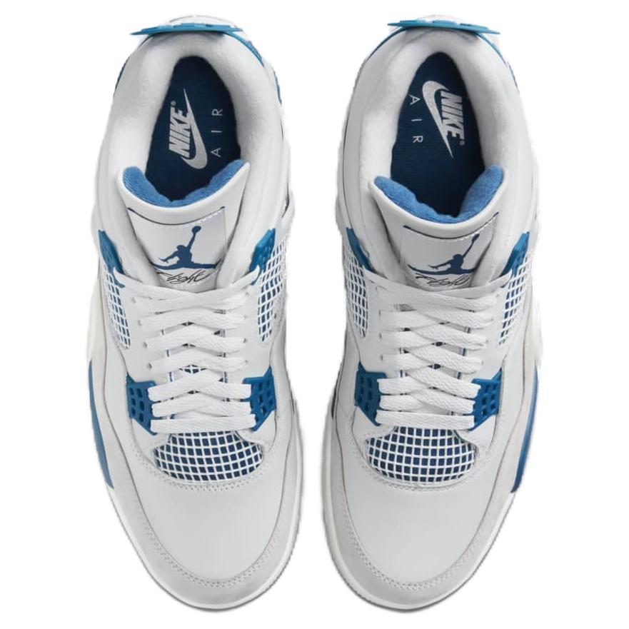 Кроссовки унисекс Air Jordan 4 Retro Military Blue 2024 кремово-белые нейтрально-серые FV5029-141