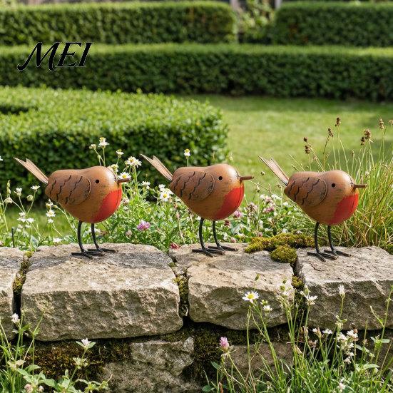 Handcrafted Animal Decor for Home Rustic Metal Birds Decoration, Outdoor Bird Garden Statue Decorative Ornaments, Unique Statues Birthday Gifts