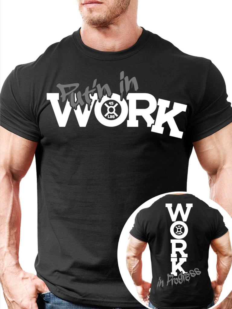 Unisexs Cotton Fitness Tshirt Black with Motivational work Pattern Suitable for Breathable Muscle Shirts for Fitness Training