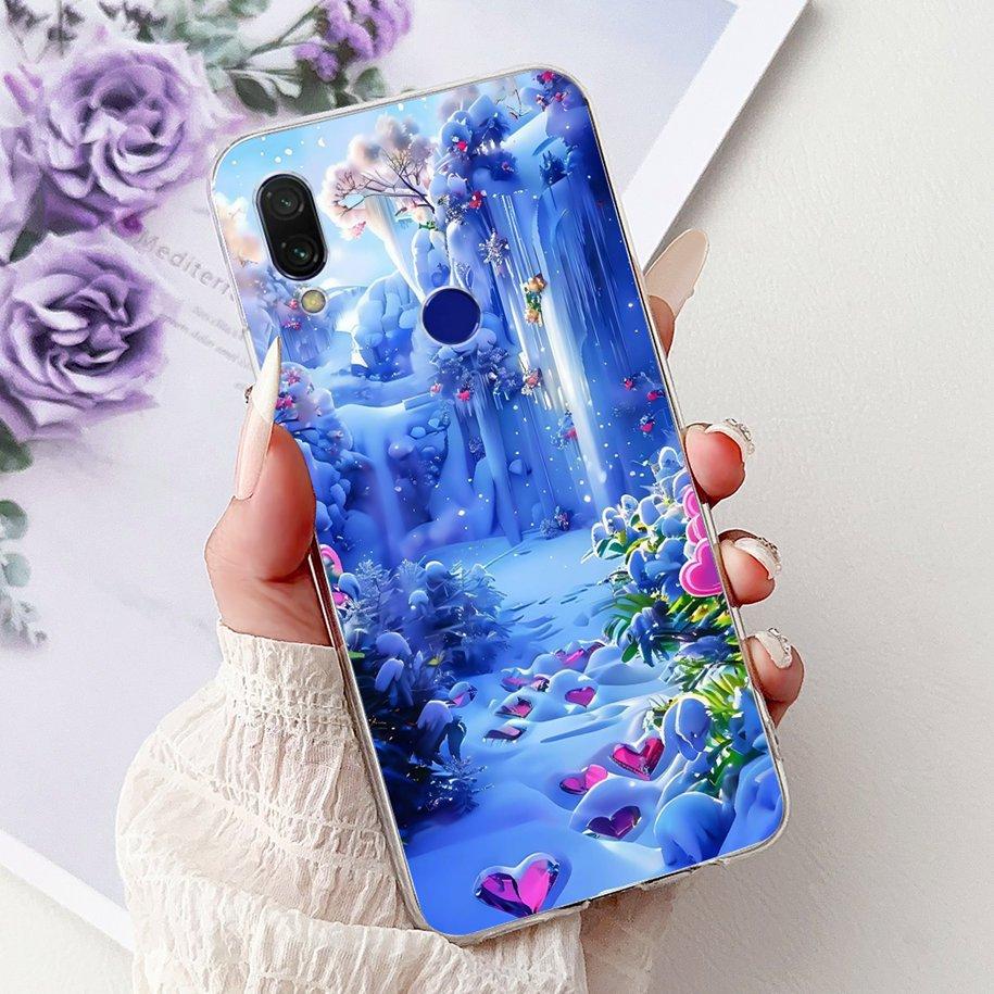 Чехол для Xiaomi Redmi 7A Популярный Цветочный Мраморный Мягкий Тонкий Funda Защитная Крышка Для Xiaomi Redmi Note 7 Pro Note7 Redmi 7 Бампер