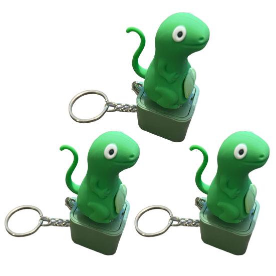 Брелок-кнопка-ящерица с разноцветными огнями, перезаряжаемый звуковой брелок для снятия тревожности