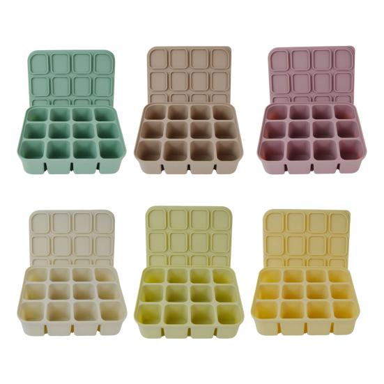 Силиконовый лоток для льда с крышкой, гибкая форма для льда без BPA на 12 кубиков, экономящая место, легко снимаемая, штабелируемая квадратная форма для льда