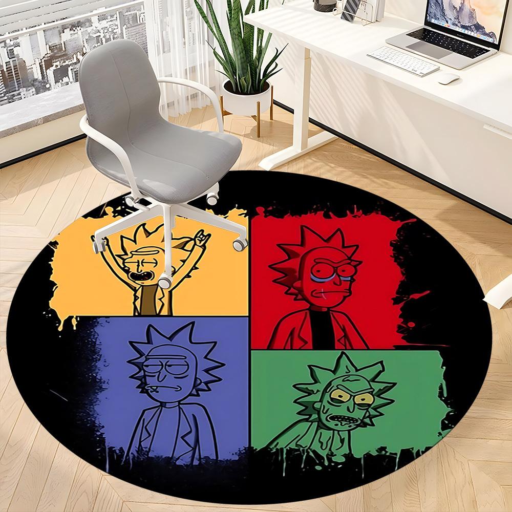 1pc Rick Sanchez Office Round Area Rug, Indoor Mat Suitable For Office, Under Office Chairs Bedroom Living Room Home Decor124