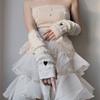 Half Finger Arm Warmers False Sleeves Elbow Mittens Fashion Knitted Gloves  for Women Girls