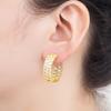 Nidin Top Quality New Fashion Gold Plated Gold/Silver Color Earrings CZ Zircon Ear Hoops Women Round Piercing Aesthetic Jewelry