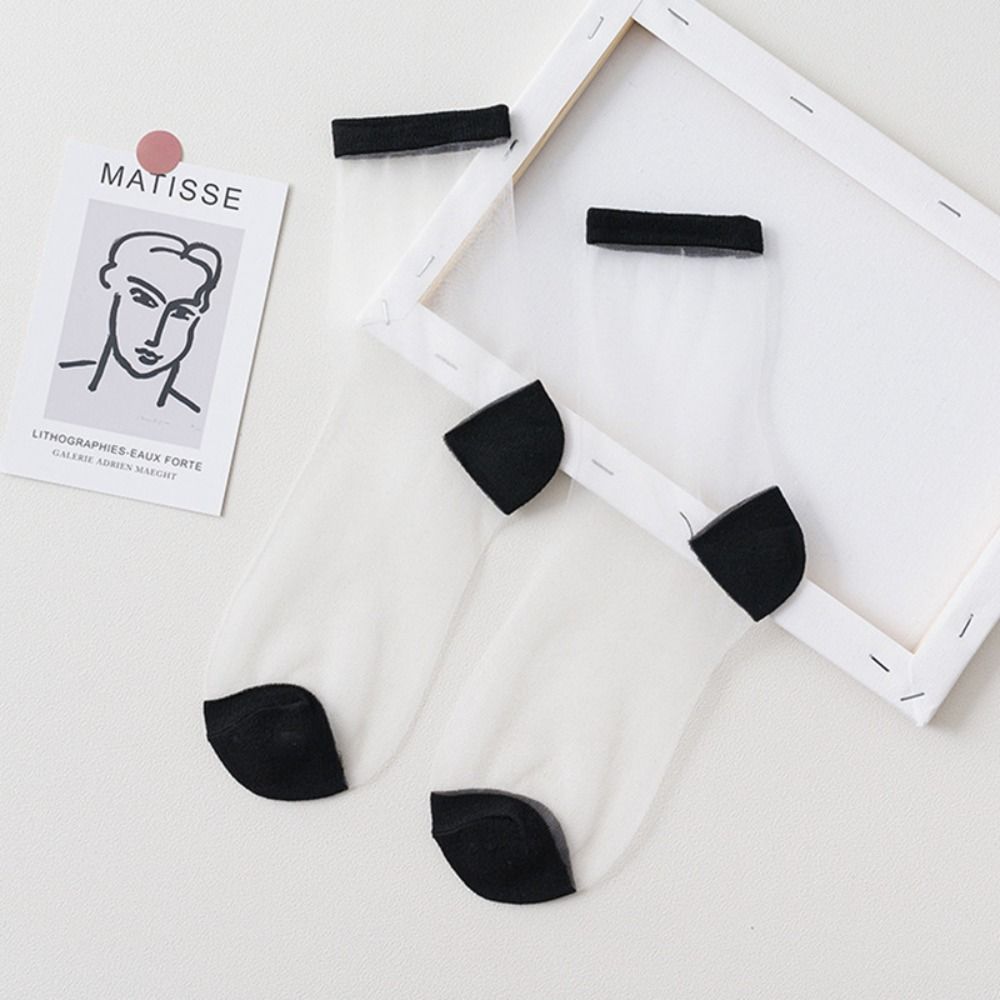 Прозрачные носки Lastic Короткие носки из кристального шелка Новые носки по щиколотку