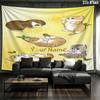 Floral Paws Collection Custom Name Wall Tapestry Aesthetic Wall Hanging Printed Fabric Blanket Decorative Tapestries For Bedroom Living Room Home Deco