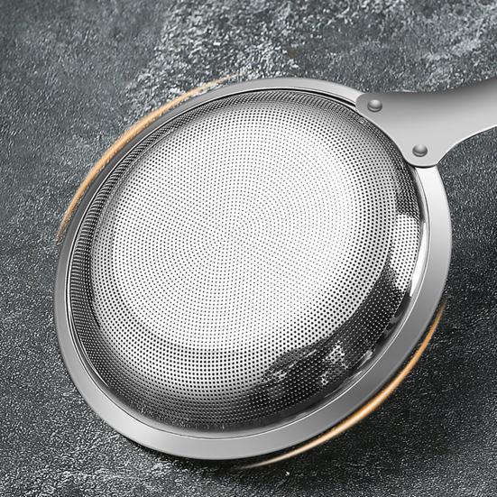 Fine Mesh Strainer for Oil Filter Skimming Grease Foam Premium Skimmer Spoon Fine Mesh Strainer
