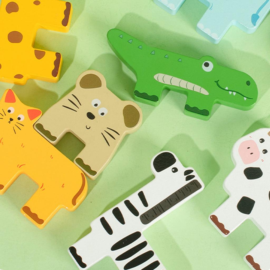 Wooden Forest Animals Balance Stacked High, Educational Toys, Balance Building Block Toys, Train Children's Hand Eye Coordination