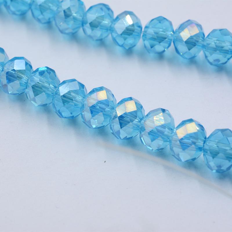 Небесно-голубой разноцветный 145/50 шт. Rondelle Австрия граненый кристалл кварцевые подвески бусины свободные бусины-разделители для самостоятельного изготовления ювелирных изделий