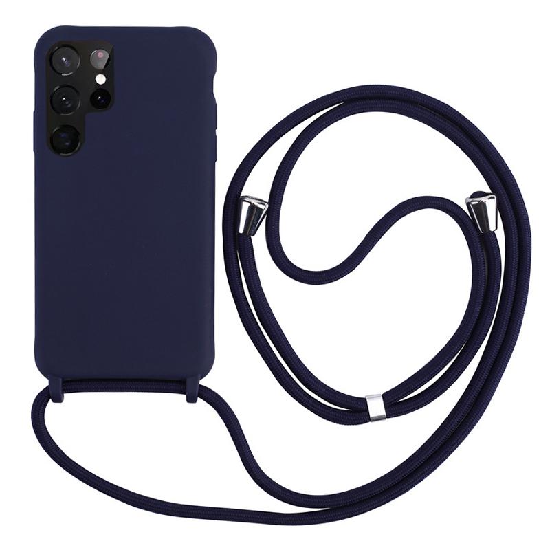 Чехол для телефона с ремешком и ожерельем через плечо для Samsung Galaxy S24 S23 S22 Ultra S21 S20 FE A14 A53 A54 A12 A22 A32 A52 A51, мягкая силиконовая задняя крышка