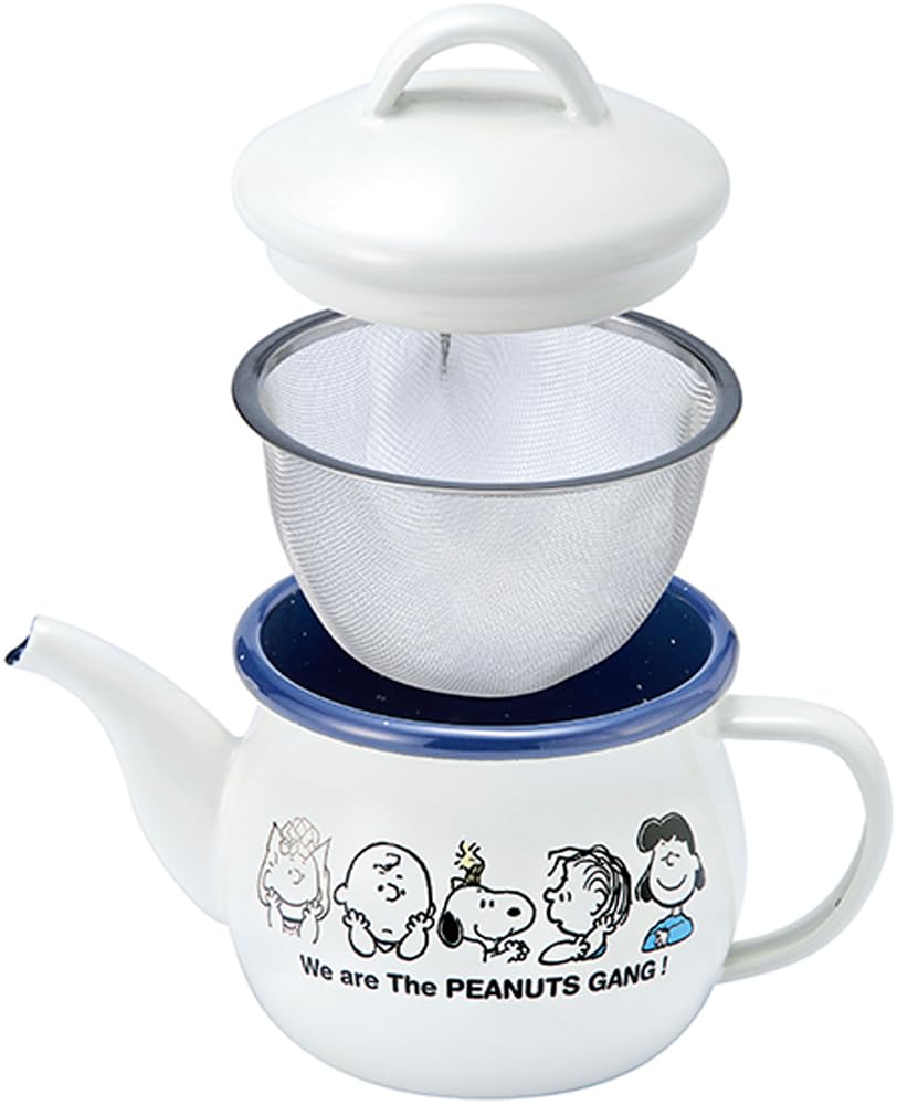 Toyoho PEANUTS Enamel Teapot (with Strainer) White Size: Approx. W18 D10.6 H12.5 SNJ-2306