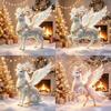 2D Красный Золотой Баран Рождественское Подвесное Украшение С Изысканными Деталями Глянцевое Покрытие Для Рождественской Елки Дома Праздничной Вечеринки Декораци