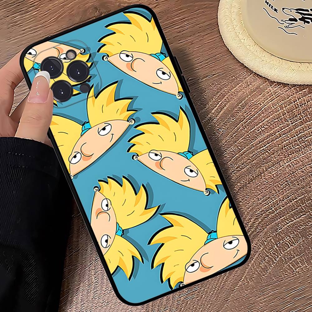 Hey A_Arnolds Cartoon Black Soft Phone Case For IPhone 16 15 14 13 11 12 17 Pro Max Mini Plus