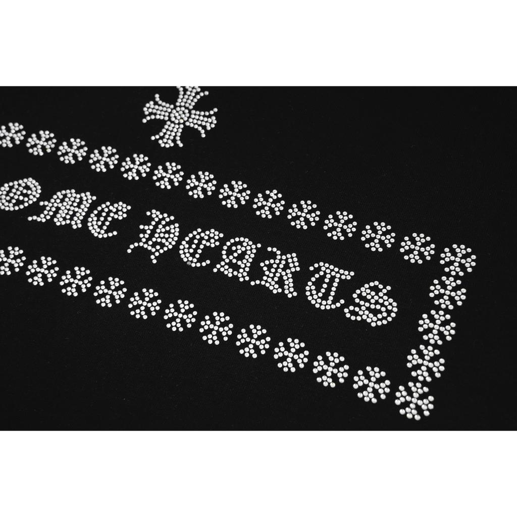 F2026 CHROME HEARTS 2025 Летняя новая высококачественная хлопковая футболка с круглым вырезом, свободная, большого размера, для мужчин и женщин, футболка для пары