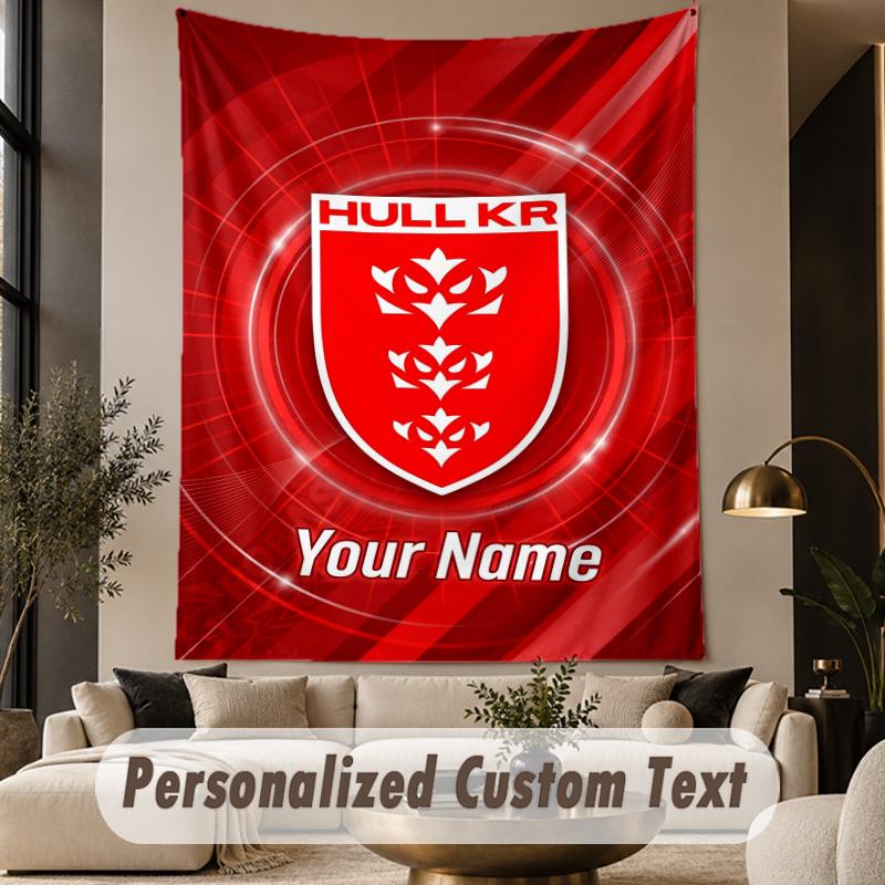 Custom Text Tapestry Hull KR Print Wall Tapestry Indoor Living Room Wall Decor