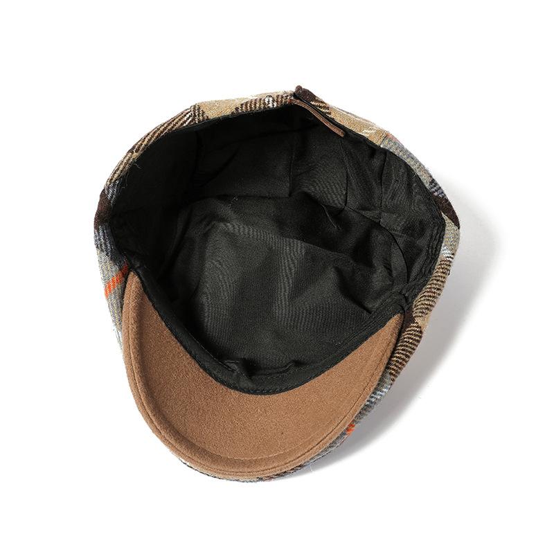 Клетчатая ретро-шляпа с язычком утки мужская британская кепка берда европейская и американская шляпа-берет