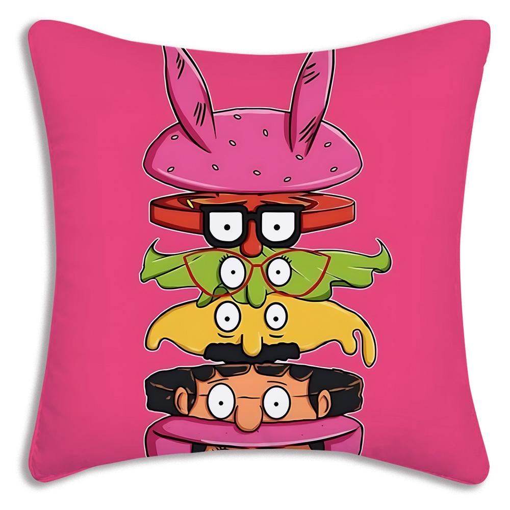 Мультяшные наволочки B-Bobs B-Burgers Мультяшные декоративные чехлы для дивана Домашние двухсторонние чехлы для подушек Короткий плюш Милые чехлы для подушек