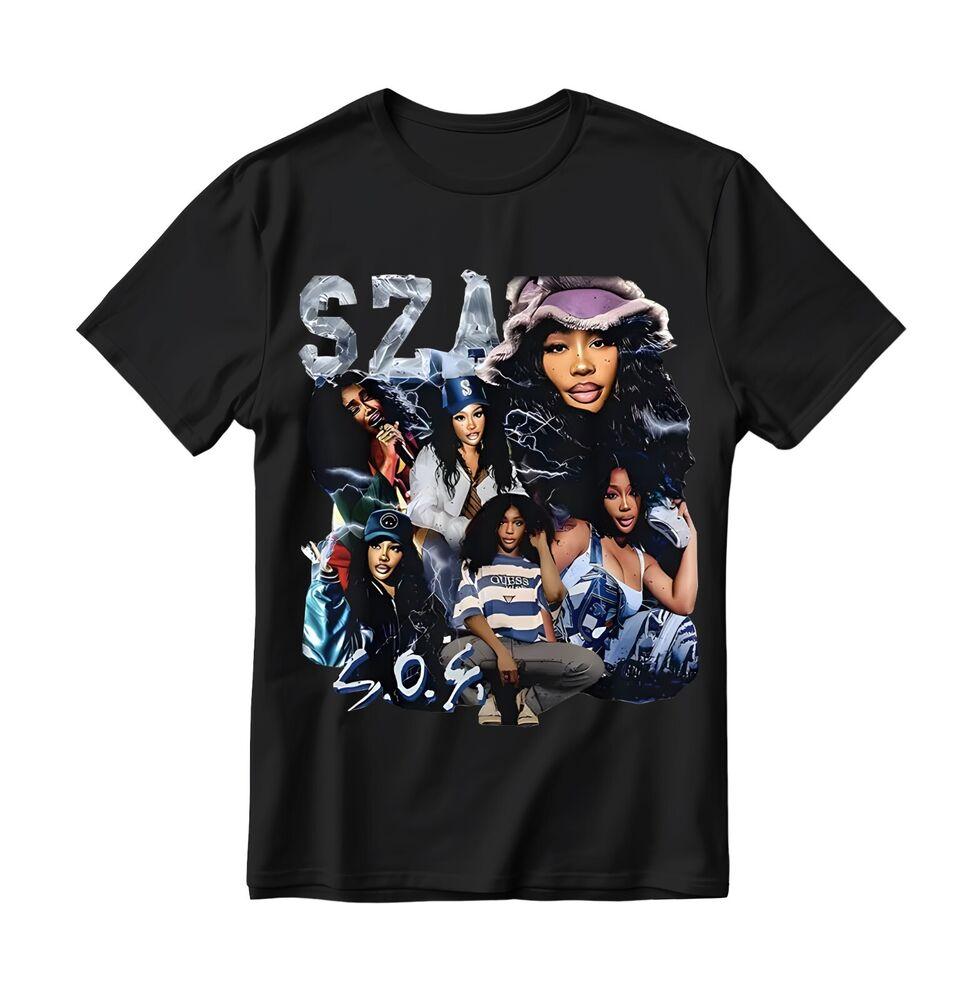 New black Punk Hip Hop Harajuku T-Shirt - Rapper SZA CTRL X SOS Album Graphic Unisex T-Shirt