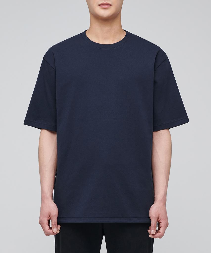 MUSINSA STANDARD Relaxed Fit Crew Neck String T-Shirt [Navy]