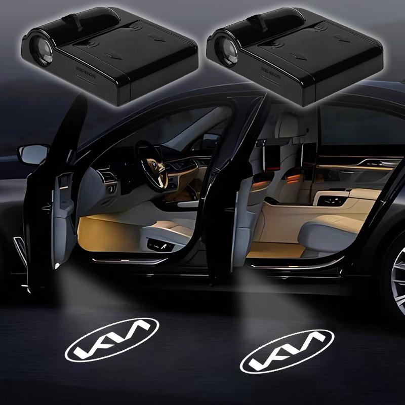 CZFB5 2pc LED Car Door Welcome Light Car Emblem Projector Universal Light For Kia Rio Ceed Sportage Cerato Soul Sorento Picanto Optima