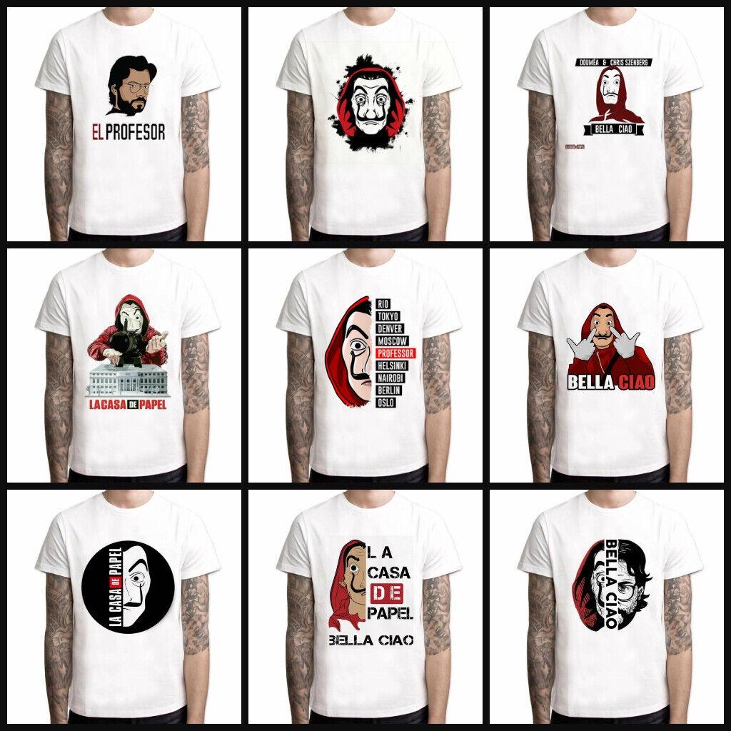 La Casa De Papel T Shirt Money Heist Tv Series Homme Tops House Of Summer Paper